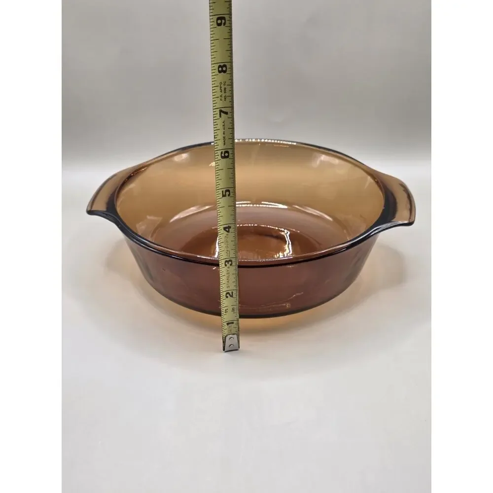 Vintage Anchor Hocking Harvest Amber Glass Casserole Dish with Lid Ovenware